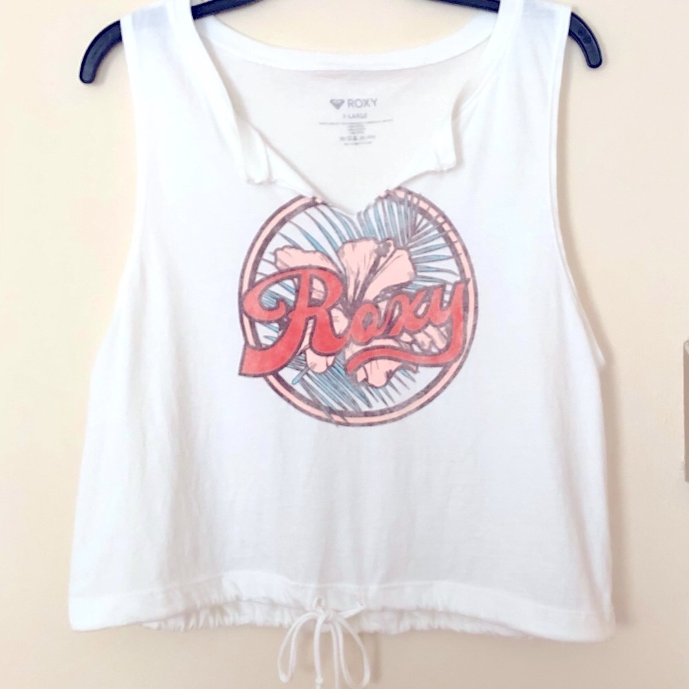 🌺New Roxy hibiscus  cropped tank top🌺